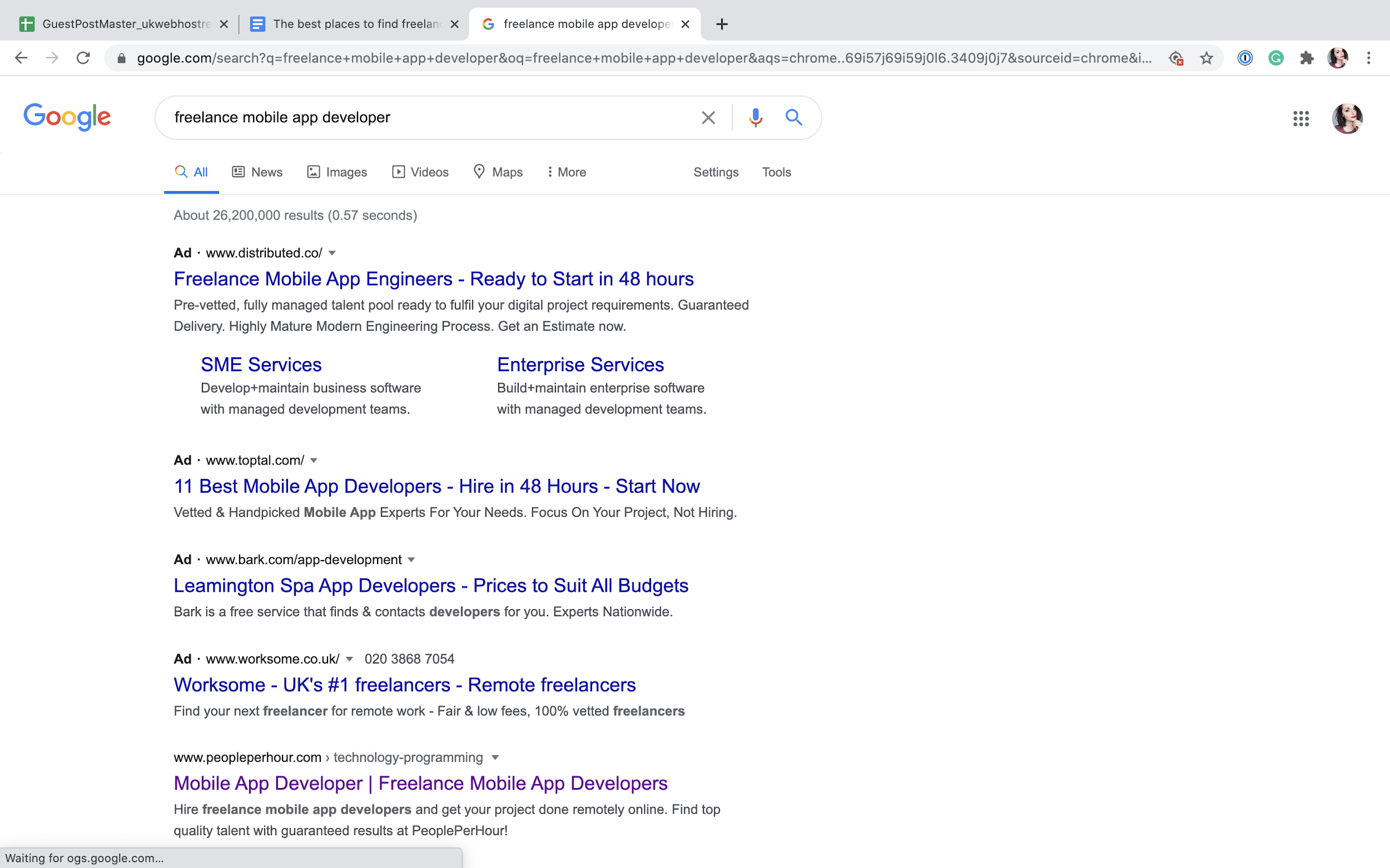 Finding freelancers on Google
